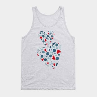 Watercolor hand-painted leaves hearts composition Tank Top